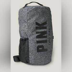 NWT VICTORIA'S SECRET PINK Campus Convertible Duffle L Backpack Gray Marl Black